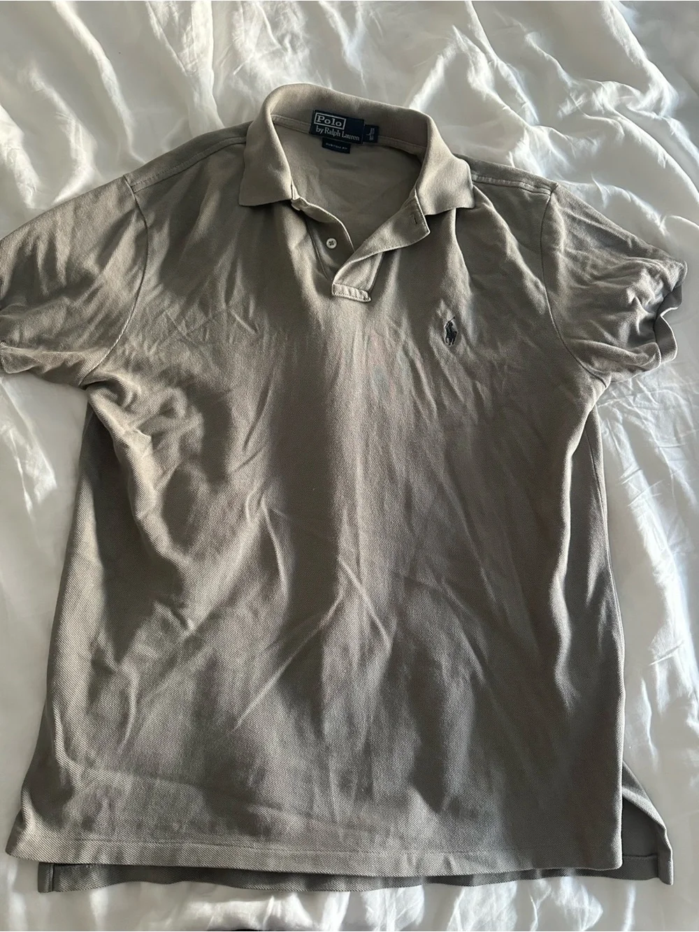 Ralph Lauren Men’s Taupe Polo Shirt with Embroidered Pony